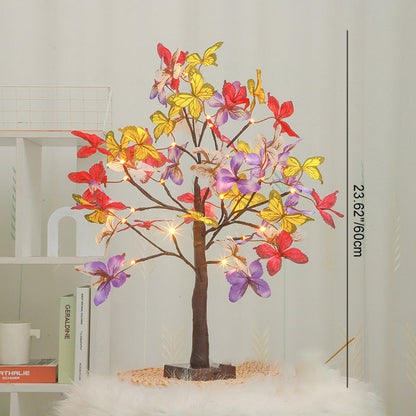 Moderne Art Deco Simulation Schmetterling Baum Form LED Tischlampe Für Schlafzimmer