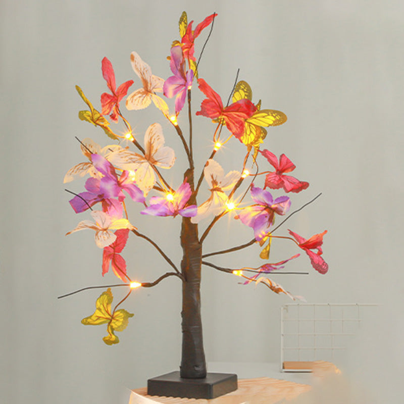 Moderne Art Deco Simulation Schmetterling Baum Form LED Tischlampe Für Schlafzimmer