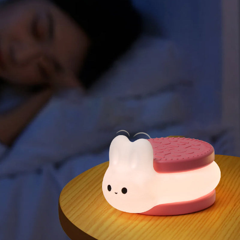 Zeitgenössische kreative Keks-Hasen-Silikon-LED-Timer-Nachtlicht-Tischlampe für das Schlafzimmer