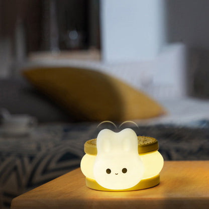 Zeitgenössische kreative Keks-Hasen-Silikon-LED-Timer-Nachtlicht-Tischlampe für das Schlafzimmer