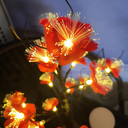 Zeitgenössische Kreative Plastikstoff Künstliche Rosenblume Baum LED Tischlampe Für Schlafzimmer