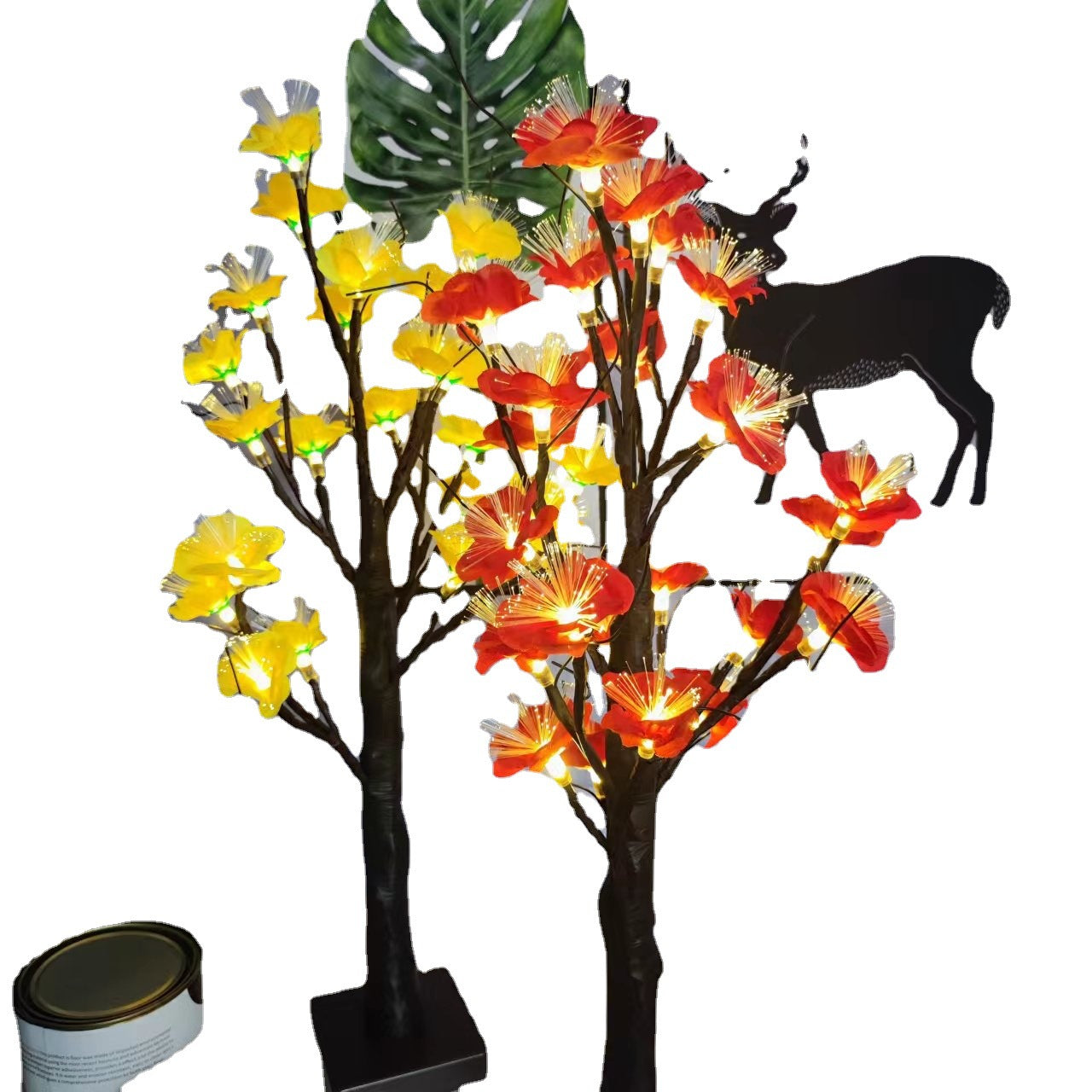 Zeitgenössische Kreative Plastikstoff Künstliche Rosenblume Baum LED Tischlampe Für Schlafzimmer