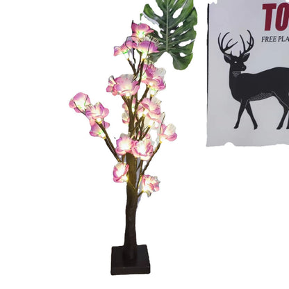 Zeitgenössische Kreative Plastikstoff Künstliche Rosenblume Baum LED Tischlampe Für Schlafzimmer