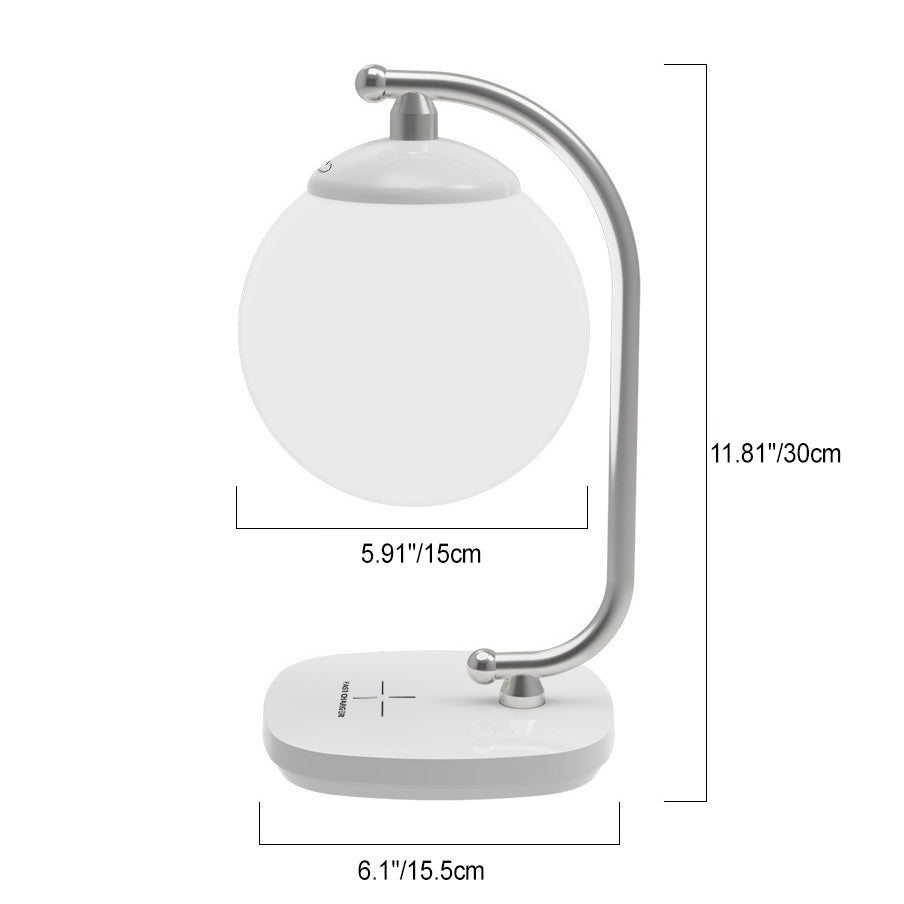 Zeitgenössische skandinavische ABS-Mondschatten-Imitationsholzmaserung Basis LED-Tischlampe für das Schlafzimmer