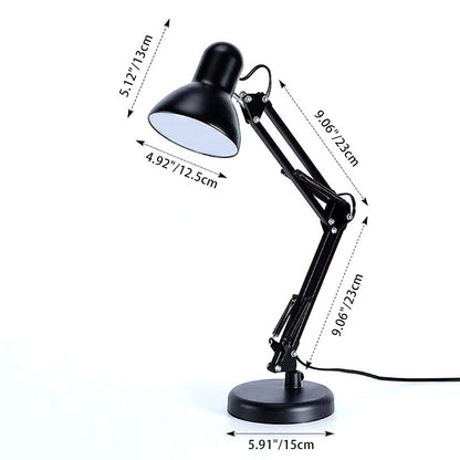 Zeitgenössische nordische verstellbare Lampe Arm Eisen Rund 1-Licht Tischlampe für Schlafzimmer