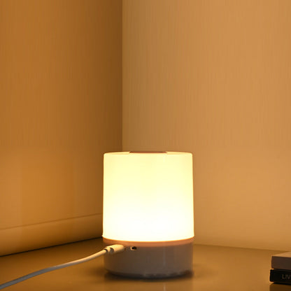 Moderne Minimalistische USB Runde Zylinder ABS LED Tischlampe Für Schlafzimmer