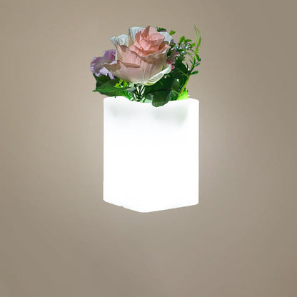 Moderne Minimalistische USB-Vase Runde Zylinder Quadratische PE-Kunststoff LED Tischlampe Für Esszimmer