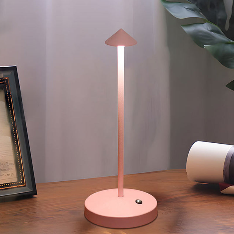 Moderne Schlichtheit Dreieck Cone Rund Acrylic Zylinder Eisen LED Tischlampe Für Wohnzimmer