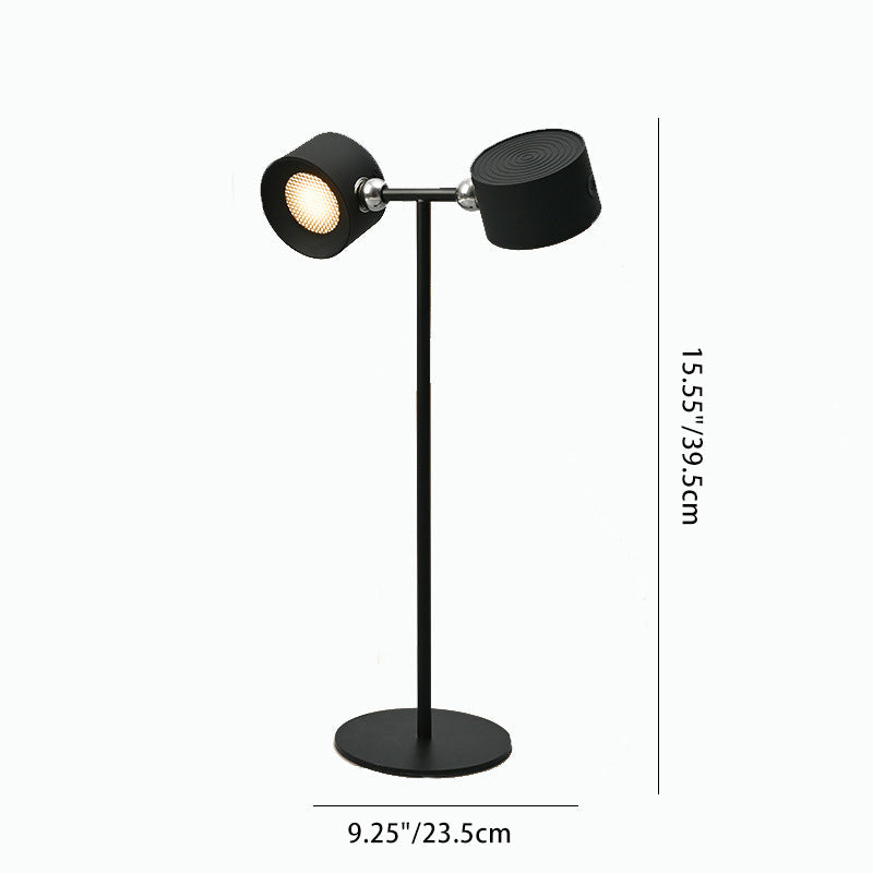 Moderne Minimalistische Aufladbare Rotierende ABS PC Runde LED Tischlampe Für Studium