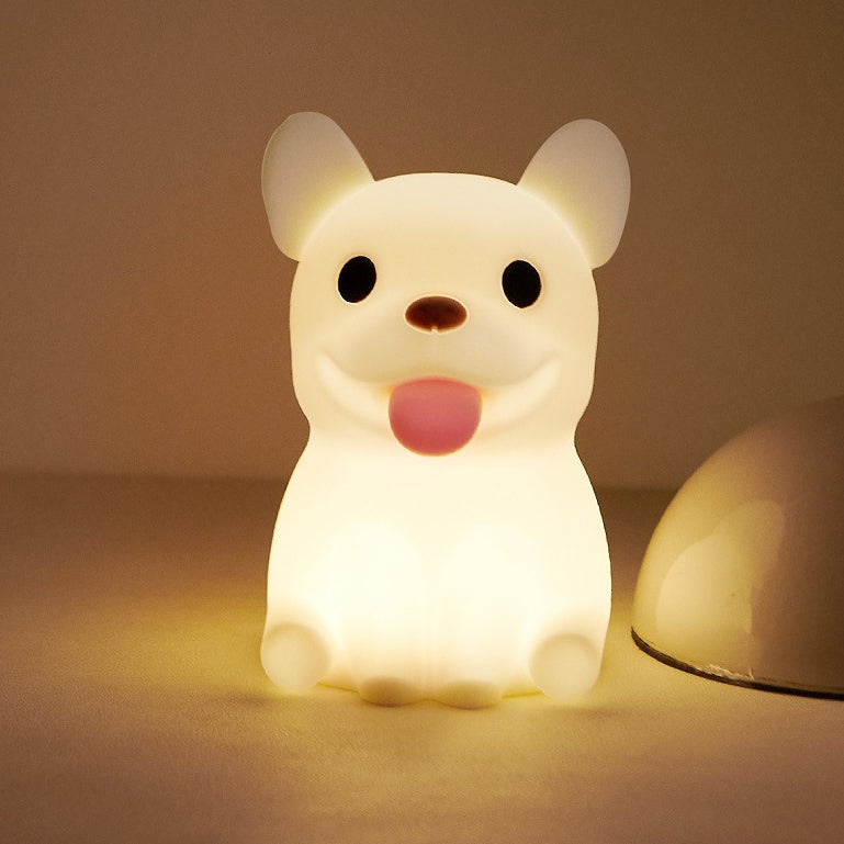 Zeitgenössische Kreative Kinder Wiederaufladbare Bulldogge Silica PC ABS LED Tischlampe Nachtlicht Für Nachttisch