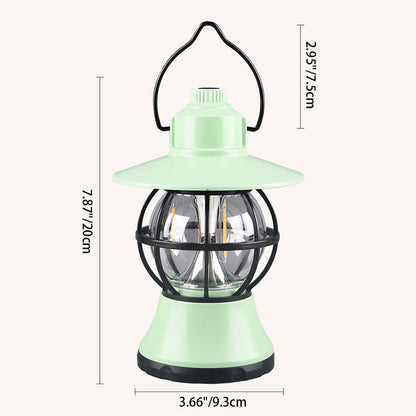 Zeitgenössische Retro Wasserdichte Wiederaufladbare/Batterie ABS PS PP Stahl Laterne Hängende LED Tischlampe Außenlicht Für Garten