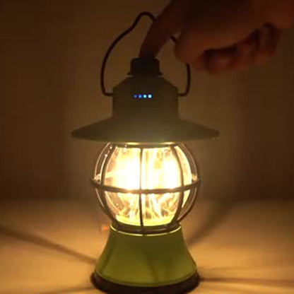 Zeitgenössische Retro wasserdichte wiederaufladbare/Batterie ABS PS PP Stahl Laterne Hängende LED Tischlampe Außenlicht für den Garten