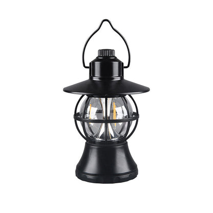 Zeitgenössische Retro wasserdichte wiederaufladbare/Batterie ABS PS PP Stahl Laterne Hängende LED Tischlampe Außenlicht für den Garten