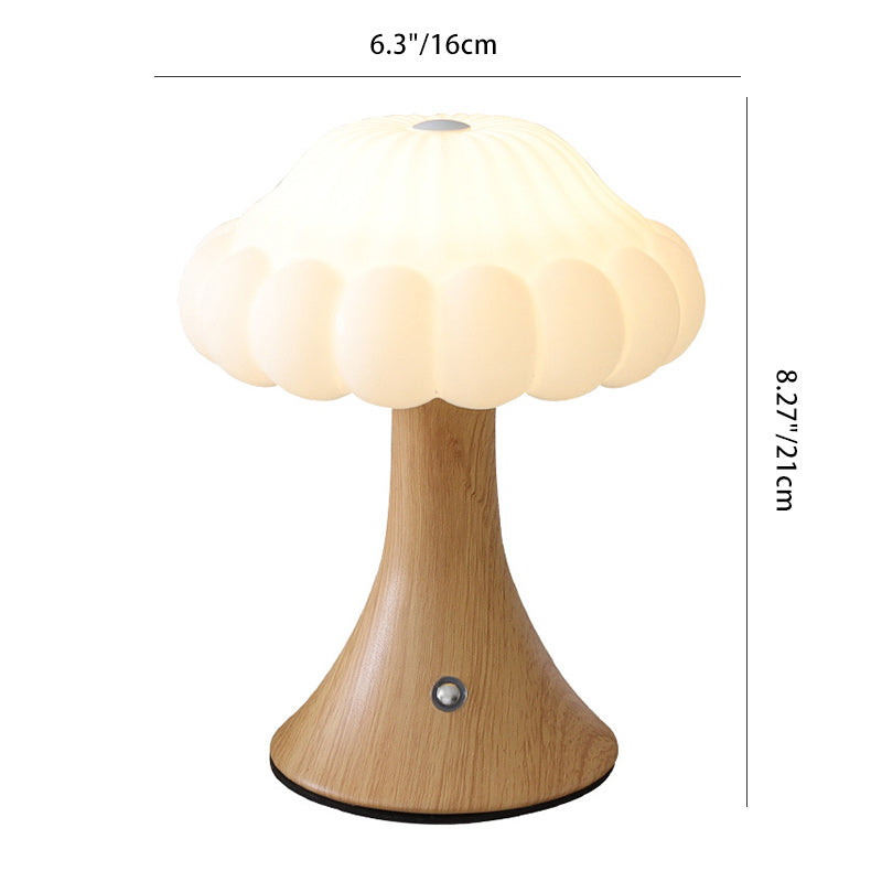 Zeitgenössische nordische wiederaufladbare Eisenacrylmushroom-LED-Tischlampe Nachtlicht für Nachttisch