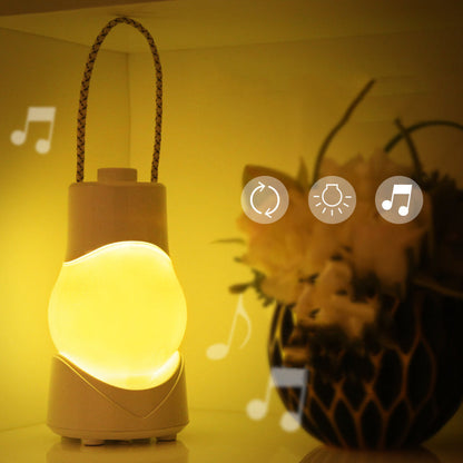 Moderne Einfachheit Tragbare Wiederaufladbare ABS Musikbox Ball LED Tischlampe Nachtlicht Für Schlafzimmer