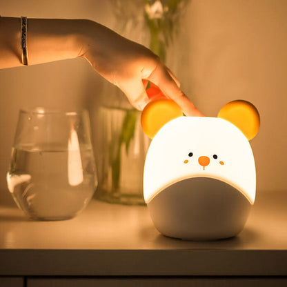 Cartoon Maus Silikon USB Weiches Licht LED Nachttischlampe