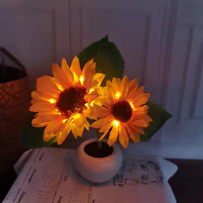 Moderne kreative Simulation Sonnenblume LED Nachttischlampe