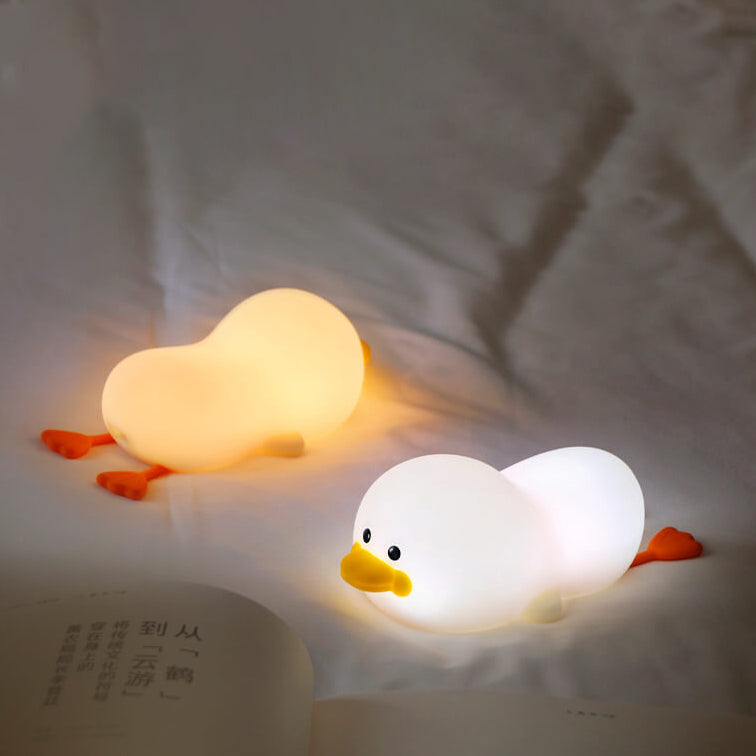 Moderne Kreative Süße Ente Silikon USB Wiederaufladbare LED Pat Nachtlampe Tischlampe