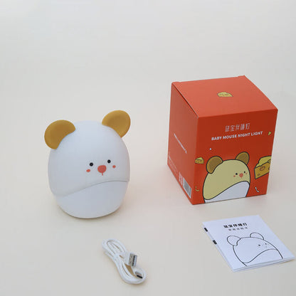 Cartoon Maus Silikon USB Weiches Licht LED Nachttischlampe