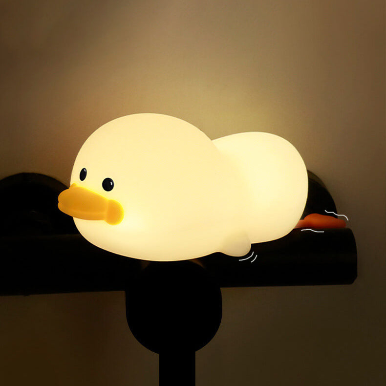 Moderne Kreative Süße Ente Silikon USB Wiederaufladbare LED Pat Nachtlampe Tischlampe