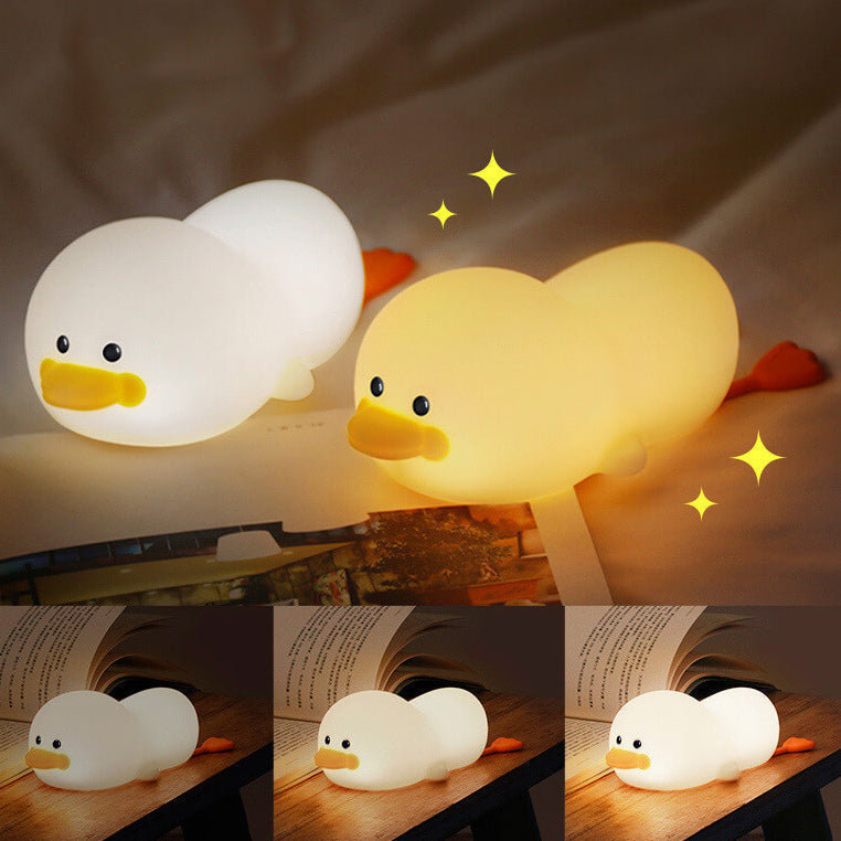 Moderne Kreative Süße Ente Silikon USB Wiederaufladbare LED Pat Nachtlampe Tischlampe