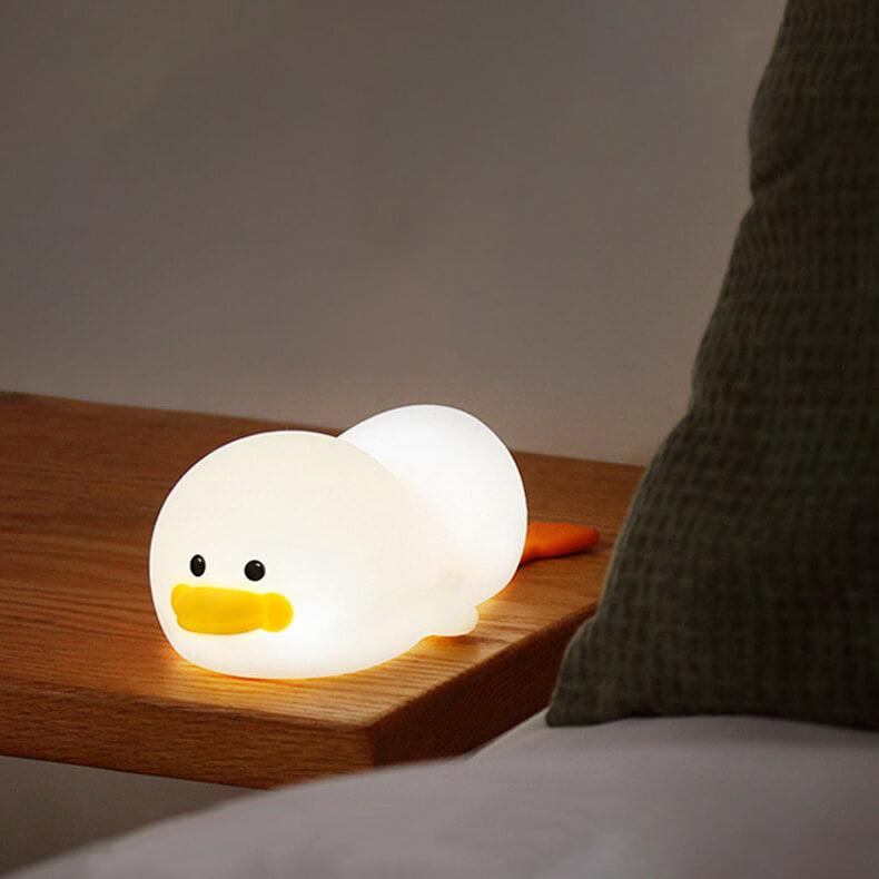 Moderne Kreative Süße Ente Silikon USB Wiederaufladbare LED Pat Nachtlampe Tischlampe