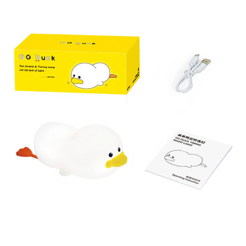 Moderne Kreative Süße Ente Silikon USB Wiederaufladbare LED Pat Nachtlampe Tischlampe