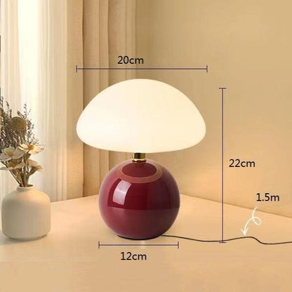 Creme Pilz Lampe LED Dimmbar 20cm Bauhaus Stil