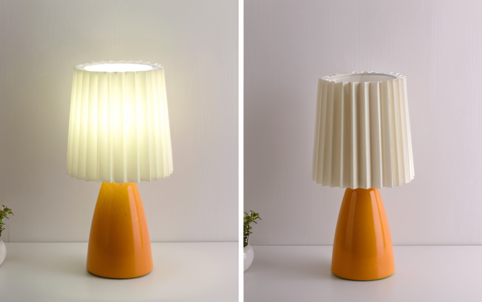 ConePleated Tischleuchte - LED Keramik Milkshake Schreibtischlampe