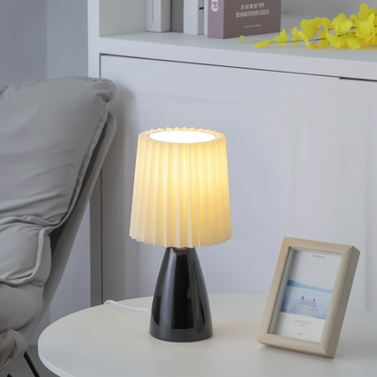 ConePleated Tischleuchte - LED Keramik Milkshake Schreibtischlampe