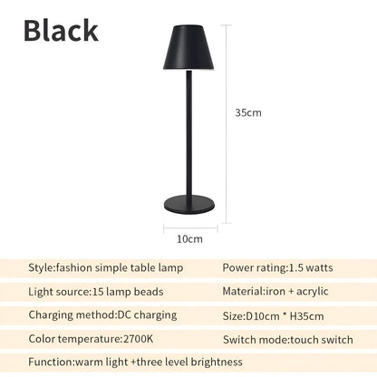 RoyaleGlow Moderne LED Tischlampe mit Touch-Schalter & USB-Anschluss für ultimativen Komfort