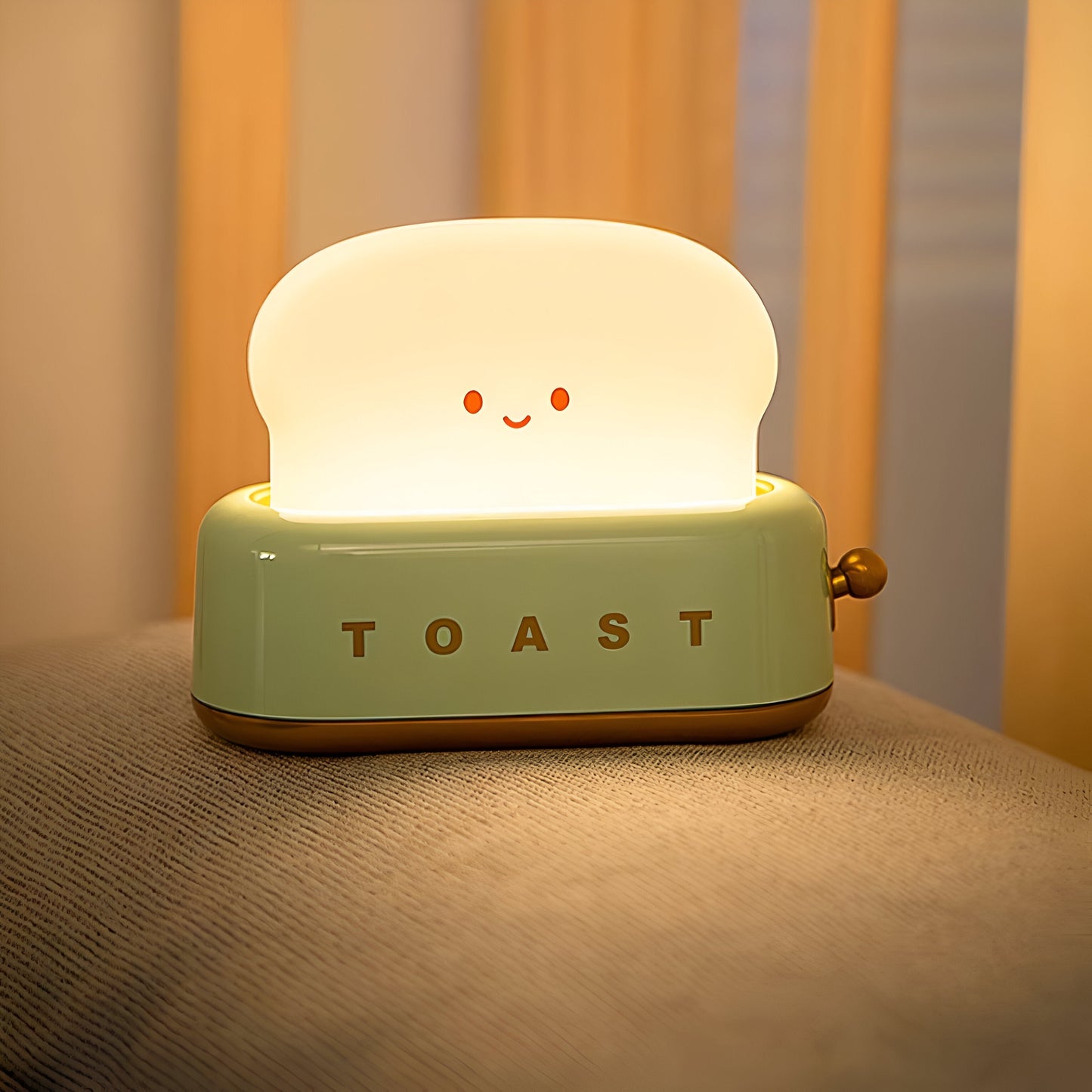 TinyToast Tischlampe - Tragbares Brotbackautomaten-Nachtlicht - Dimmbare LED-Lampe