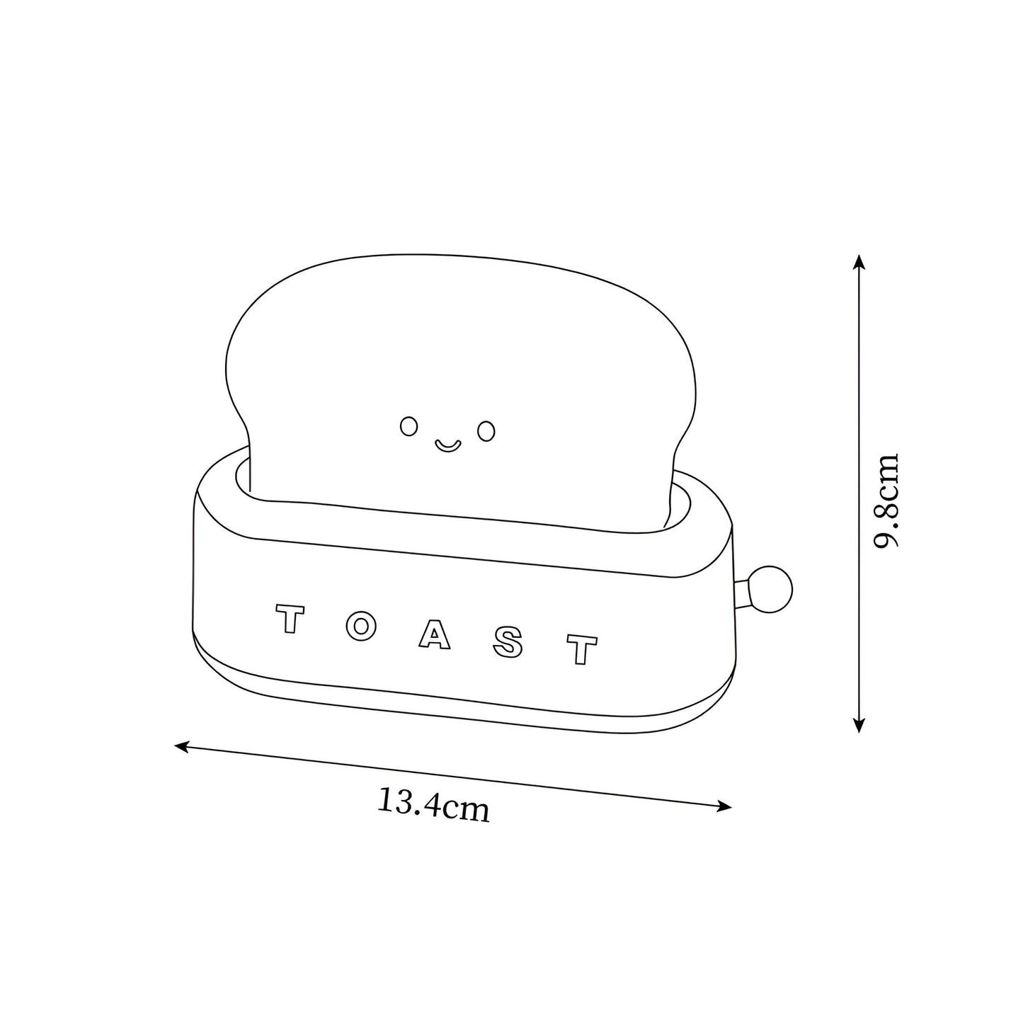 TinyToast Tischlampe - Tragbares Brotbackautomaten-Nachtlicht - Dimmbare LED-Lampe