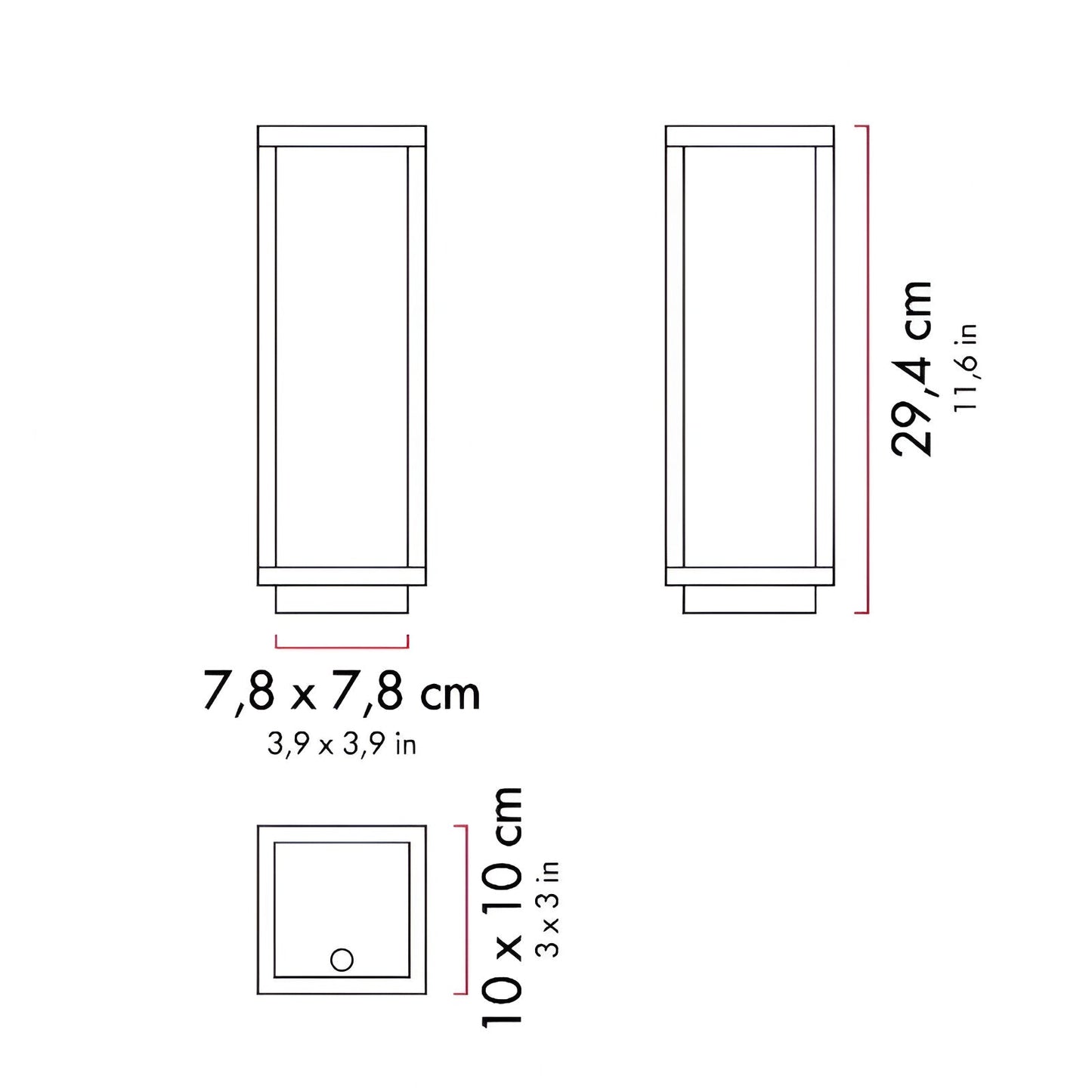 VerticaBeam - 3D rechteckige schwarze LED-Tischlampe