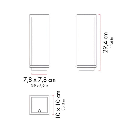 VerticaBeam - 3D rechteckige schwarze LED-Tischlampe