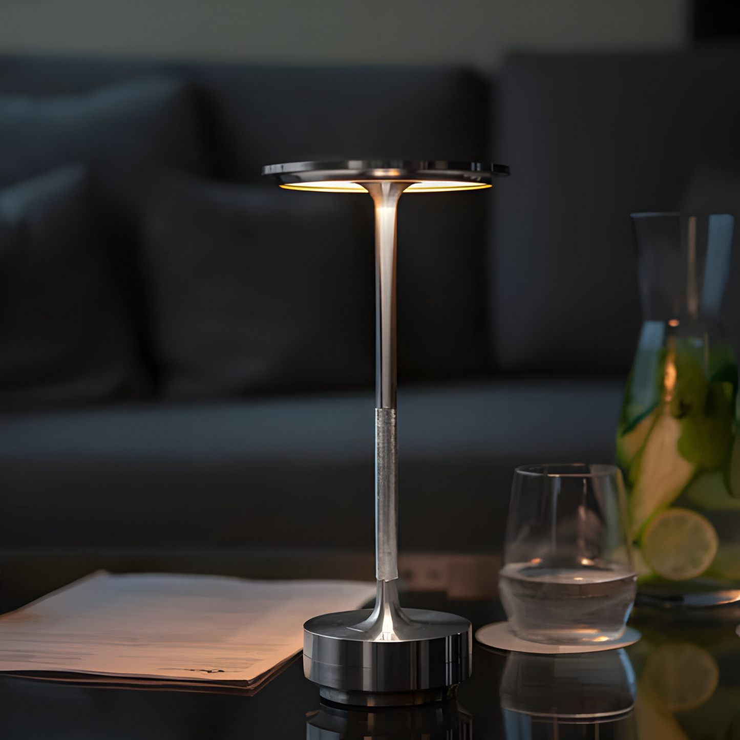 LumaLight Kabellose Design-Lampe: USB-aufladbare, berührungsgesteuerte Tischlampe für Stimmungsbeleuchtung