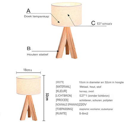 Ciaran - Nordische massive Holz Tischlampe