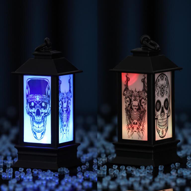 Halloween Leuchtende Öllampe Ornament Skelett Kürbis Dekorative Batterie Tischlampe