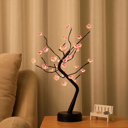 Bonsai Baumlicht Pflaumenblütenlicht Fernbedienung Kleine LED Tischlampen