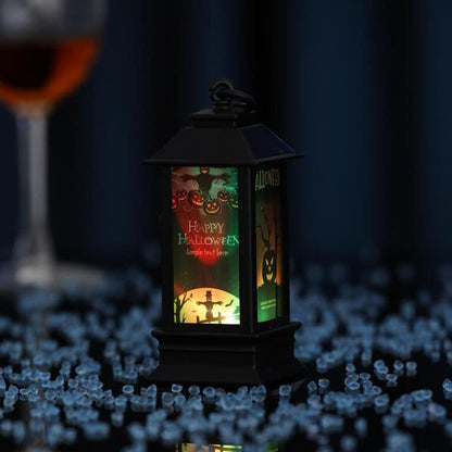 Halloween Leuchtende Öllampe Ornament Skelett Kürbis Dekorative Batterie Tischlampe