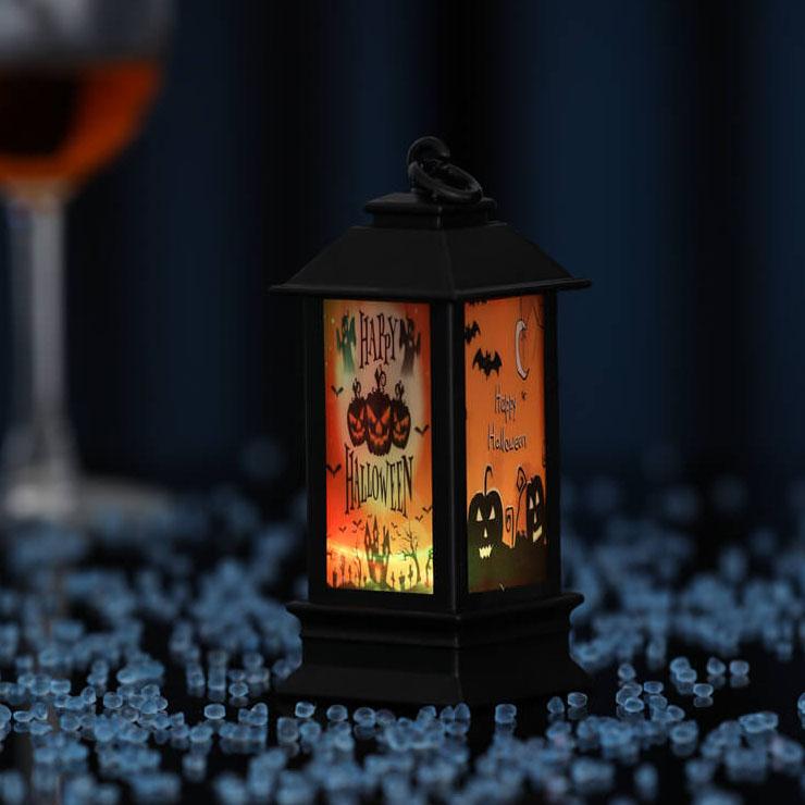 Halloween Leuchtende Öllampe Ornament Skelett Kürbis Dekorative Batterie Tischlampe