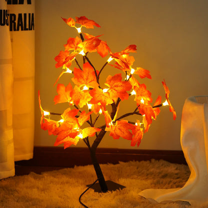 LED Ahornblatt Licht 24 Lichter Weihnachten Dekoration USB Baum Tischlampe