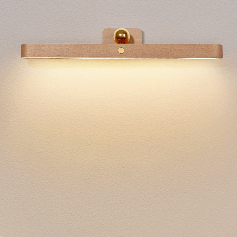 Moderne Einfachheit Holz Lange Bar Touch LED Spiegel Frontlicht USB Wandleuchte Lampe