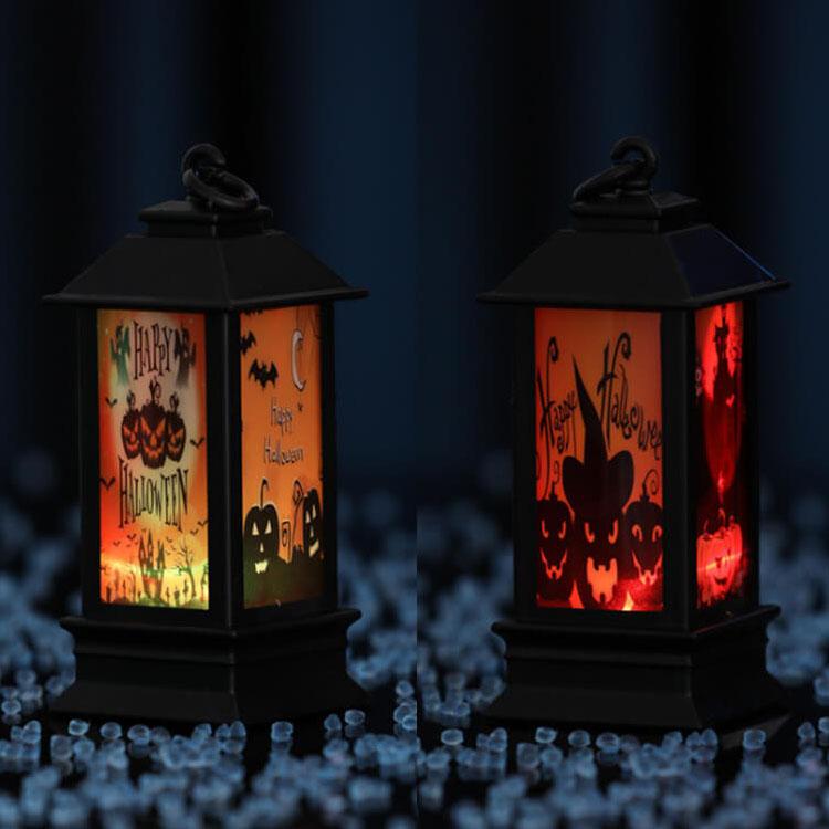 Halloween Leuchtende Öllampe Ornament Skelett Kürbis Dekorative Batterie Tischlampe