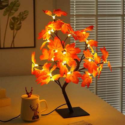 LED Ahornblatt Licht 24 Lichter Weihnachten Dekoration USB Baum Tischlampe