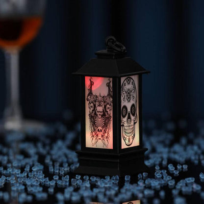 Halloween Leuchtende Öllampe Ornament Skelett Kürbis Dekorative Batterie Tischlampe