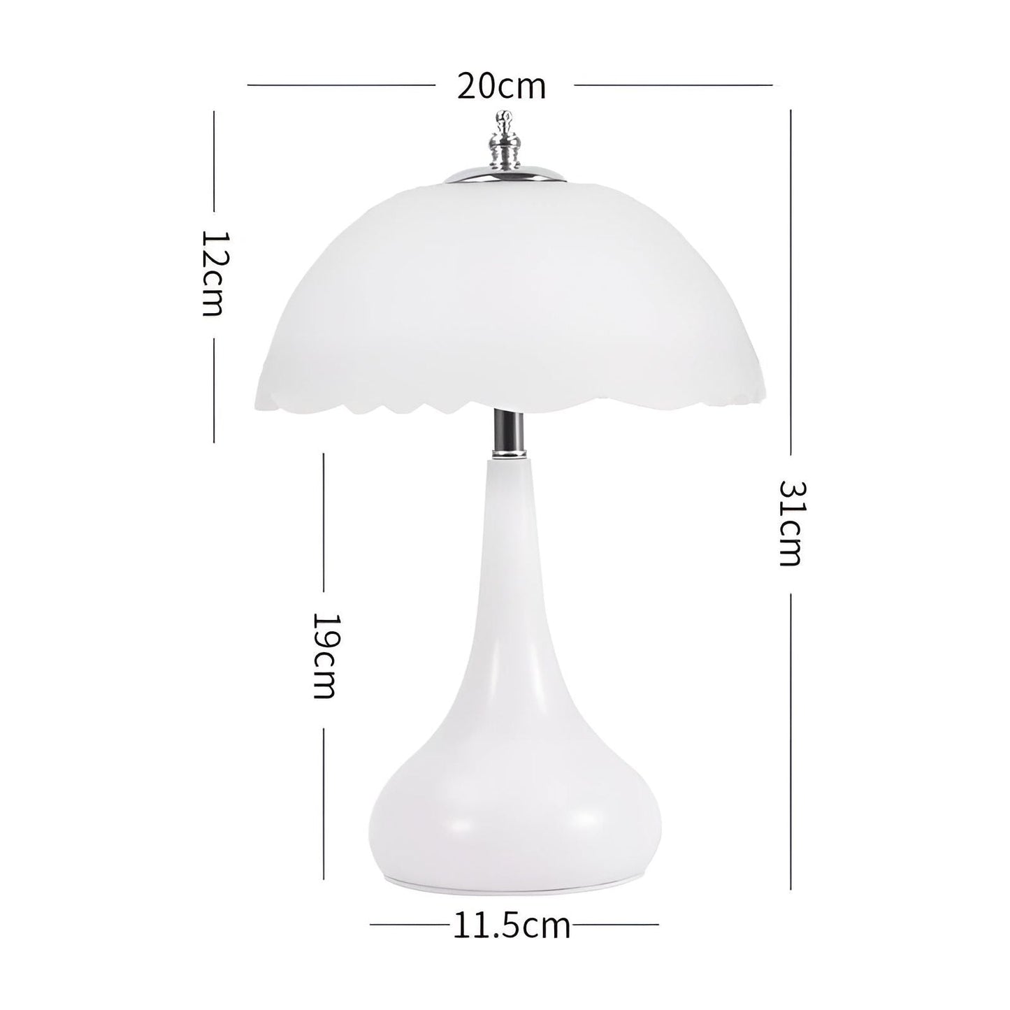 Lampe - Luxus Premium Creme Pilz Tischlampe