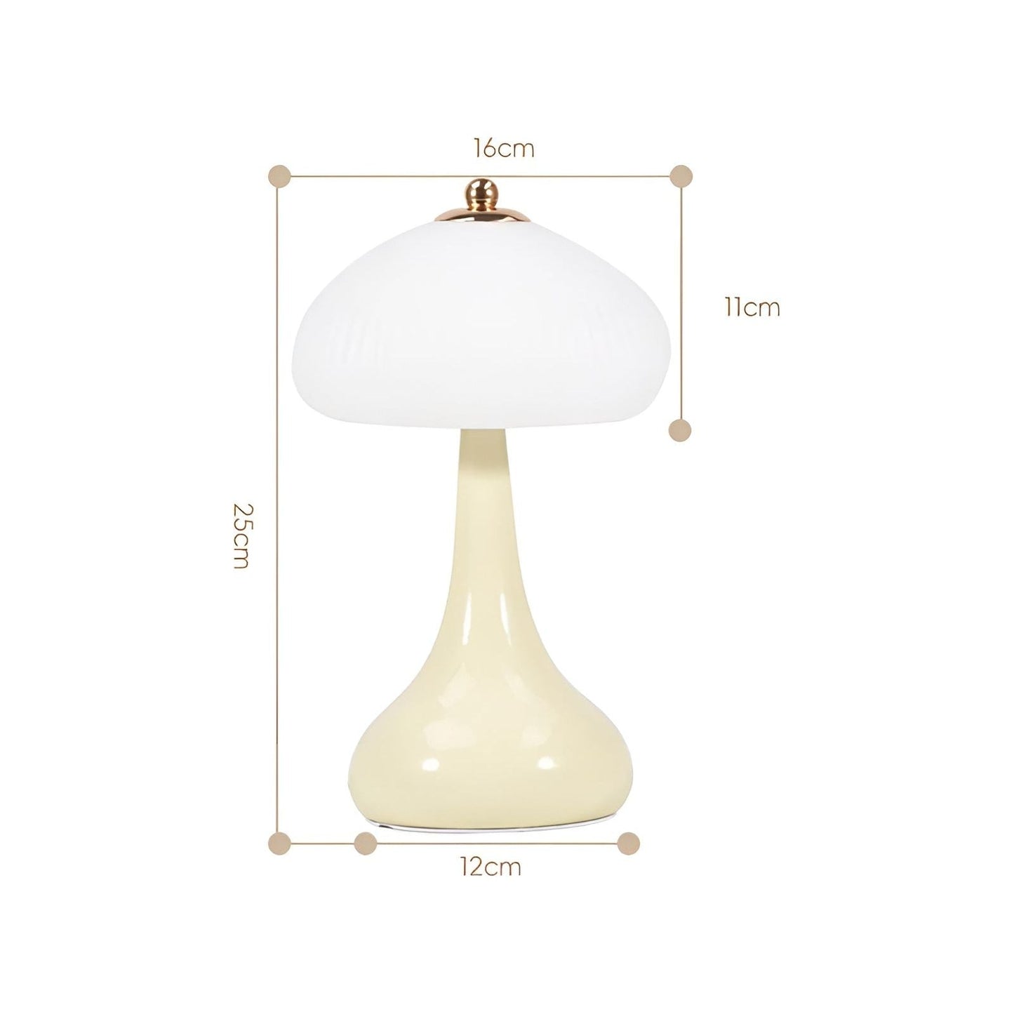 Lampe - Luxus Premium Creme Pilz Tischlampe