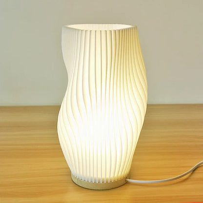 3D Gefaltete Tischlampe | Creme Stil Stimmungsbeleuchtung | Elegante Nachtlampe & Studylampe für Gemütliche Atmosphäre - Bricia