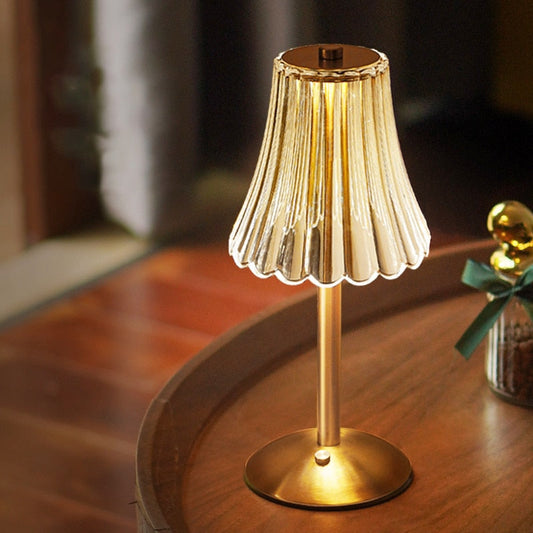 Vintage Goldene Kristall Tischlampe - AtmosGlow